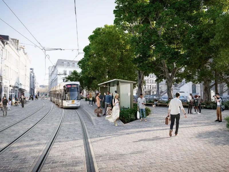 Gent Petercelle Aksı Tramvay, Kanalizasyon ve Yol Yenileme Projesi