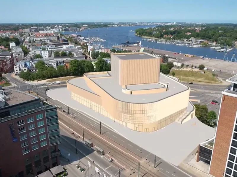 Rostock Yeni Halk Tiyatrosu Genişletilmiş Kaba İnşaat Projesi